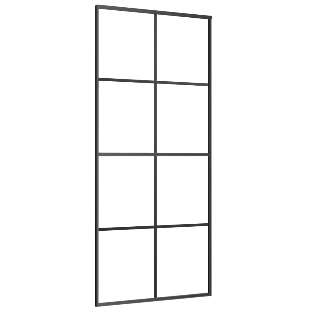 Schuifdeur 90x205 cm ESG-glas en aluminium zwart is nu te koop bij PeponiXL, paradijselijk wonen!