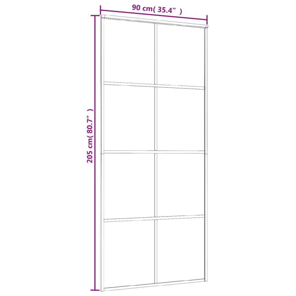 Schuifdeur 90x205 cm ESG-glas en aluminium zwart is nu te koop bij PeponiXL, paradijselijk wonen!