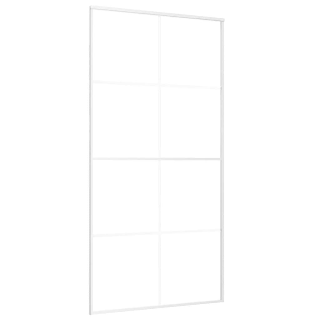 Schuifdeur 102,5x205 cm mat ESG-glas en aluminium wit is nu te koop bij PeponiXL, paradijselijk wonen!