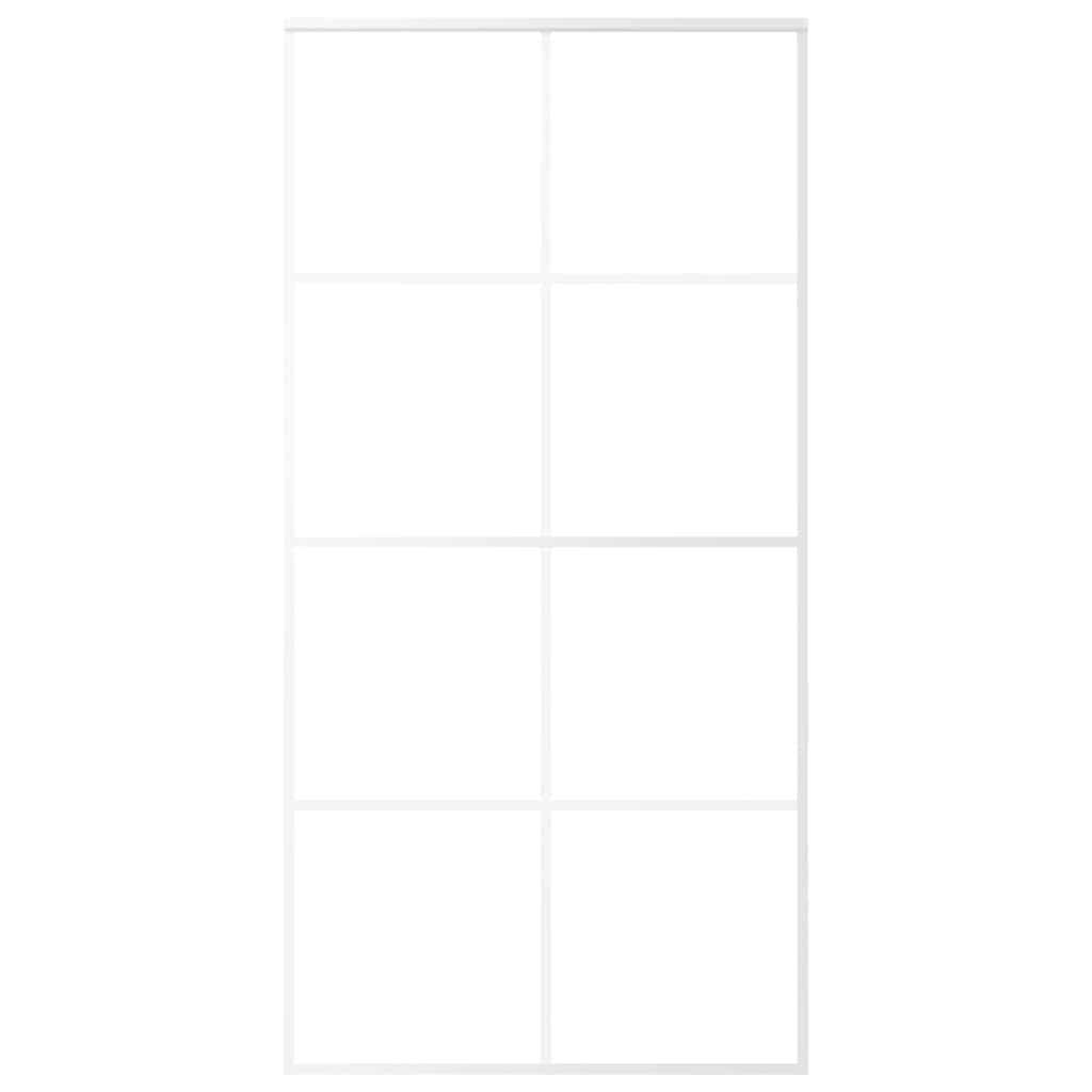 Schuifdeur 102,5x205 cm mat ESG-glas en aluminium wit is nu te koop bij PeponiXL, paradijselijk wonen!