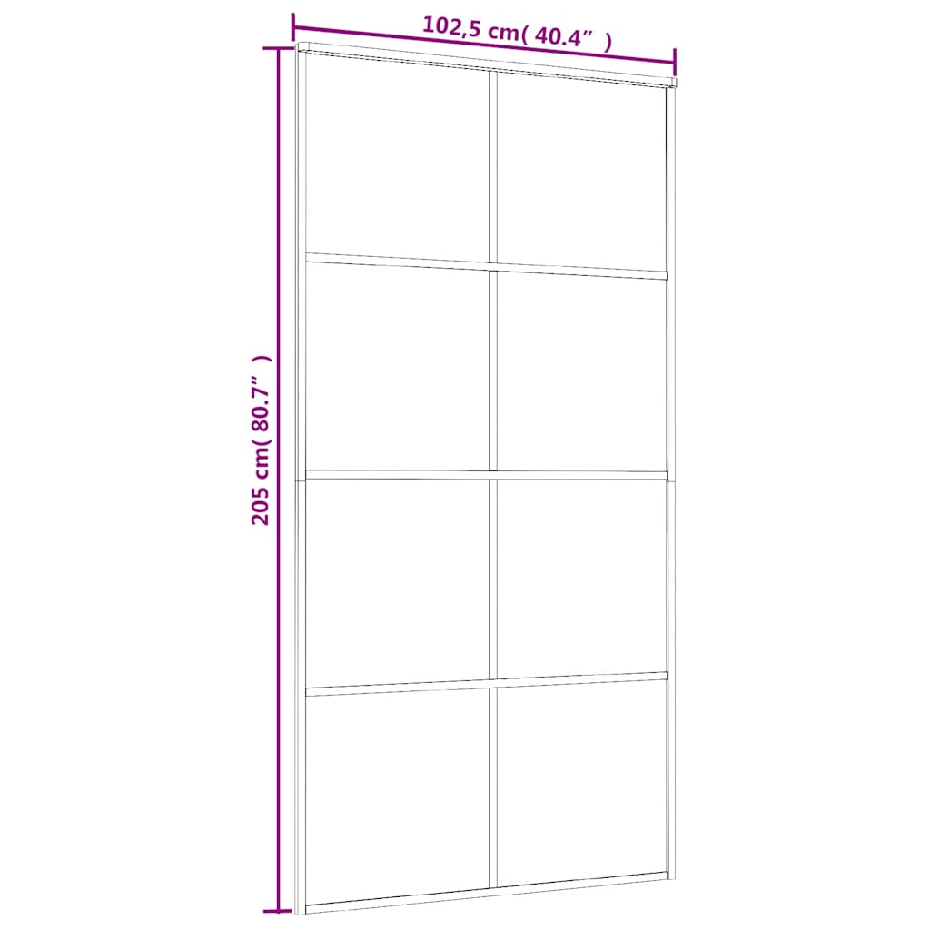 Schuifdeur 102,5x205 cm mat ESG-glas en aluminium wit is nu te koop bij PeponiXL, paradijselijk wonen!