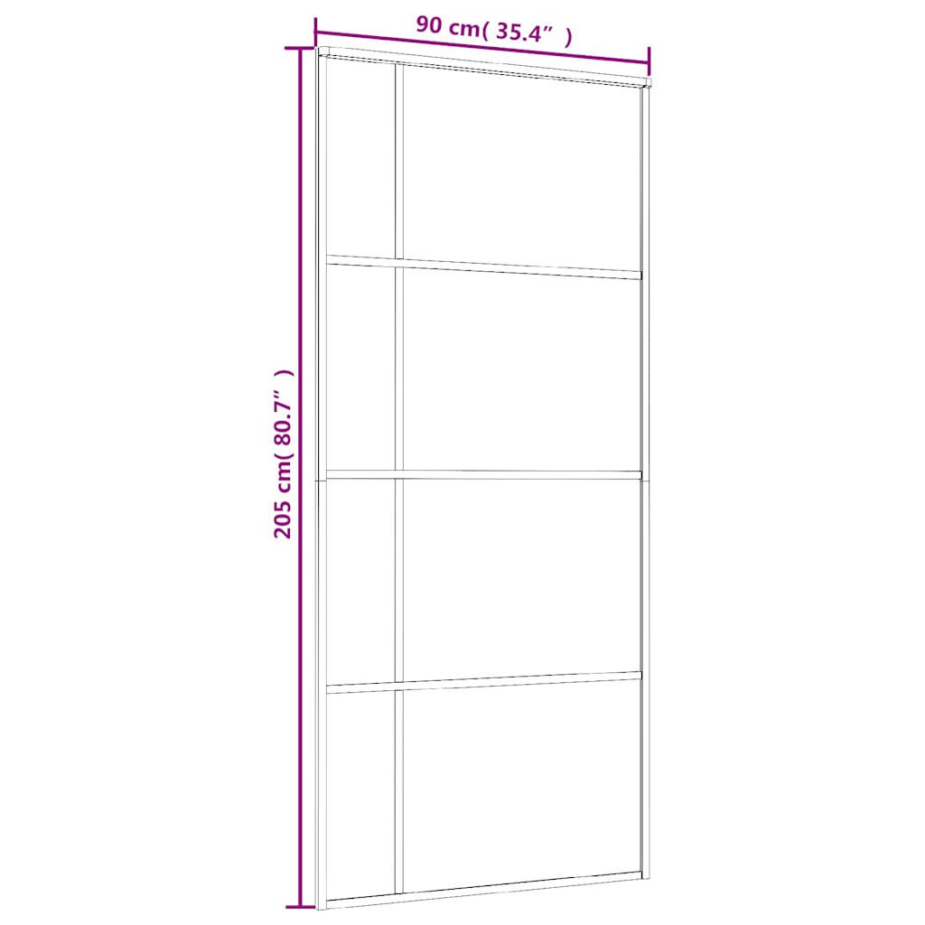 Schuifdeur 90x205 cm mat ESG-glas en aluminium zwart is nu te koop bij PeponiXL, paradijselijk wonen!