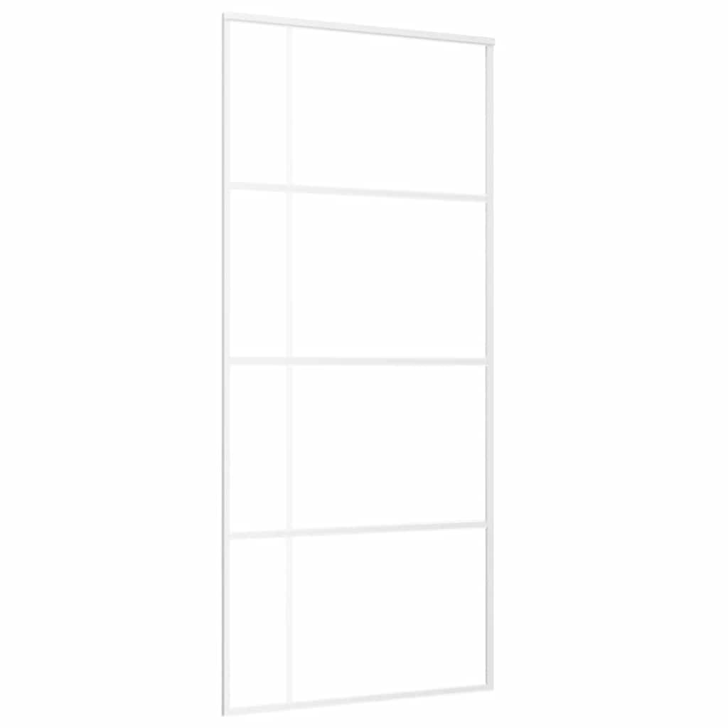 Schuifdeur 90x205 cm ESG-glas en aluminium wit is nu te koop bij PeponiXL, paradijselijk wonen!