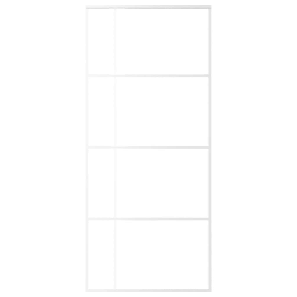 Schuifdeur 90x205 cm ESG-glas en aluminium wit is nu te koop bij PeponiXL, paradijselijk wonen!