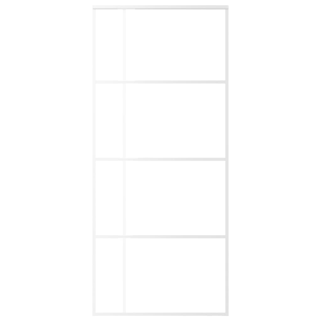 Schuifdeur 90x205 cm mat ESG-glas en aluminium wit is nu te koop bij PeponiXL, paradijselijk wonen!