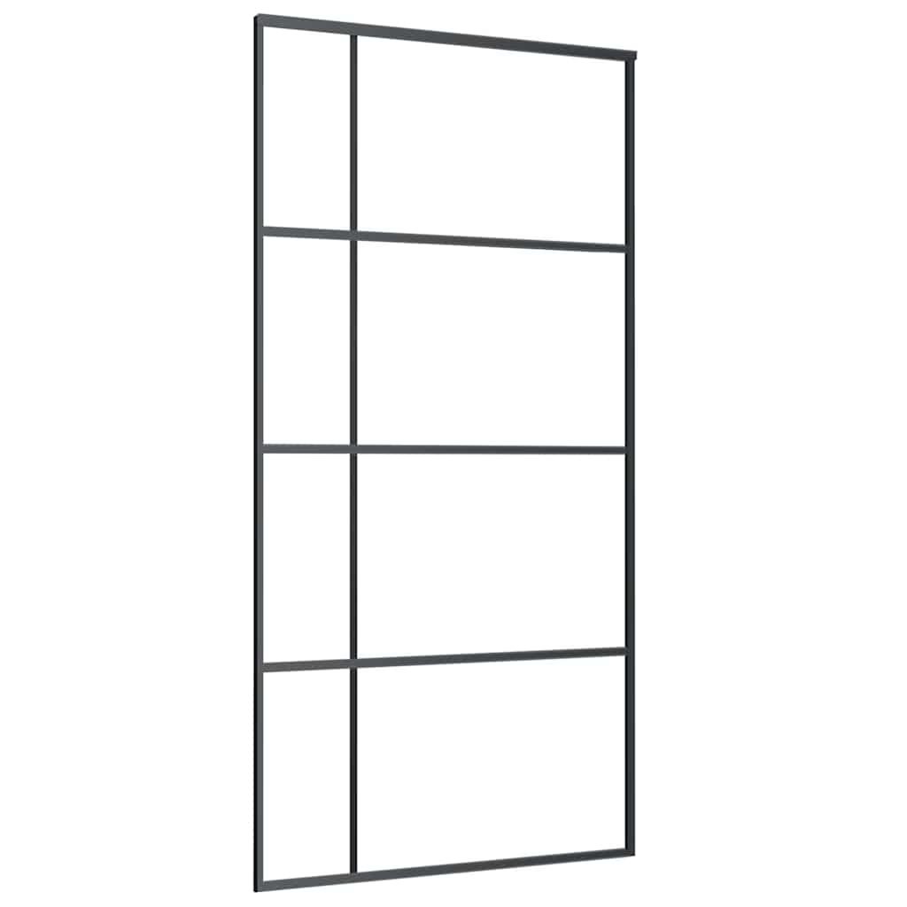 Schuifdeur 102,5x205 cm mat ESG-glas en aluminium zwart is nu te koop bij PeponiXL, paradijselijk wonen!