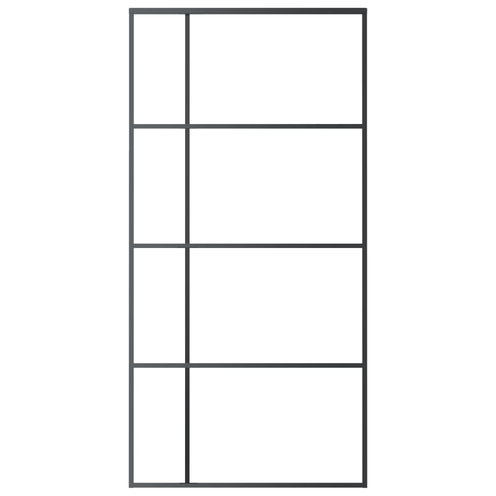 Schuifdeur 102,5x205 cm mat ESG-glas en aluminium zwart is nu te koop bij PeponiXL, paradijselijk wonen!