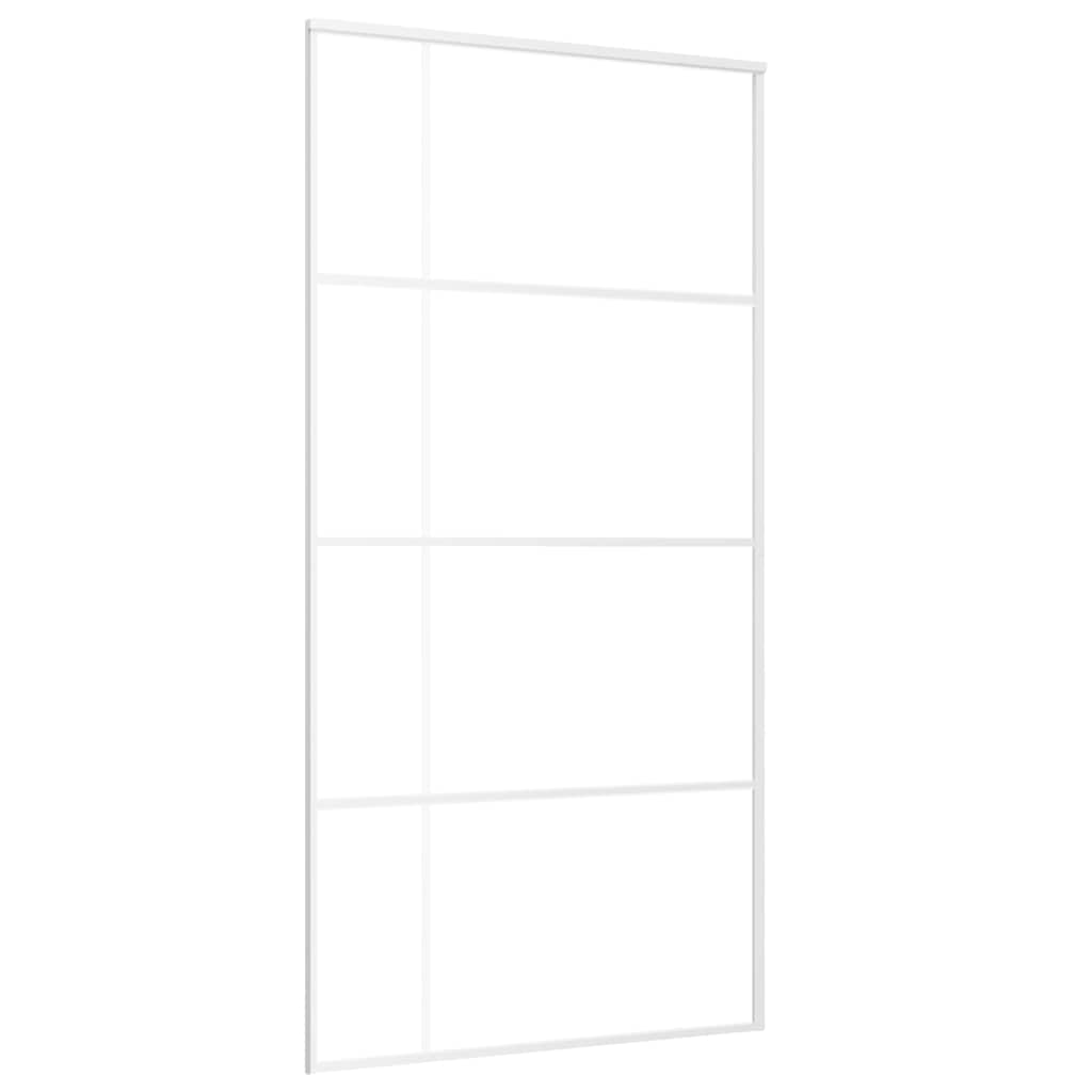 Schuifdeur 102,5x205 cm ESG-glas en aluminium wit is nu te koop bij PeponiXL, paradijselijk wonen!