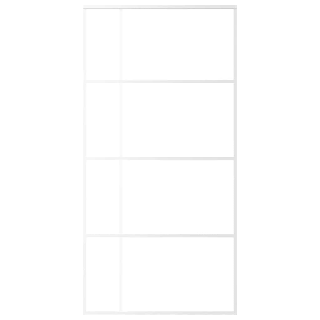 Schuifdeur 102,5x205 cm ESG-glas en aluminium wit is nu te koop bij PeponiXL, paradijselijk wonen!