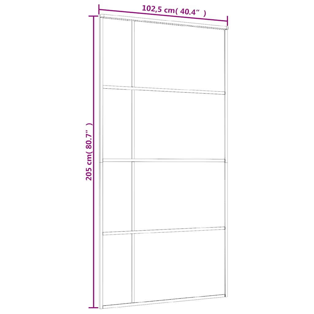 Schuifdeur 102,5x205 cm ESG-glas en aluminium wit is nu te koop bij PeponiXL, paradijselijk wonen!