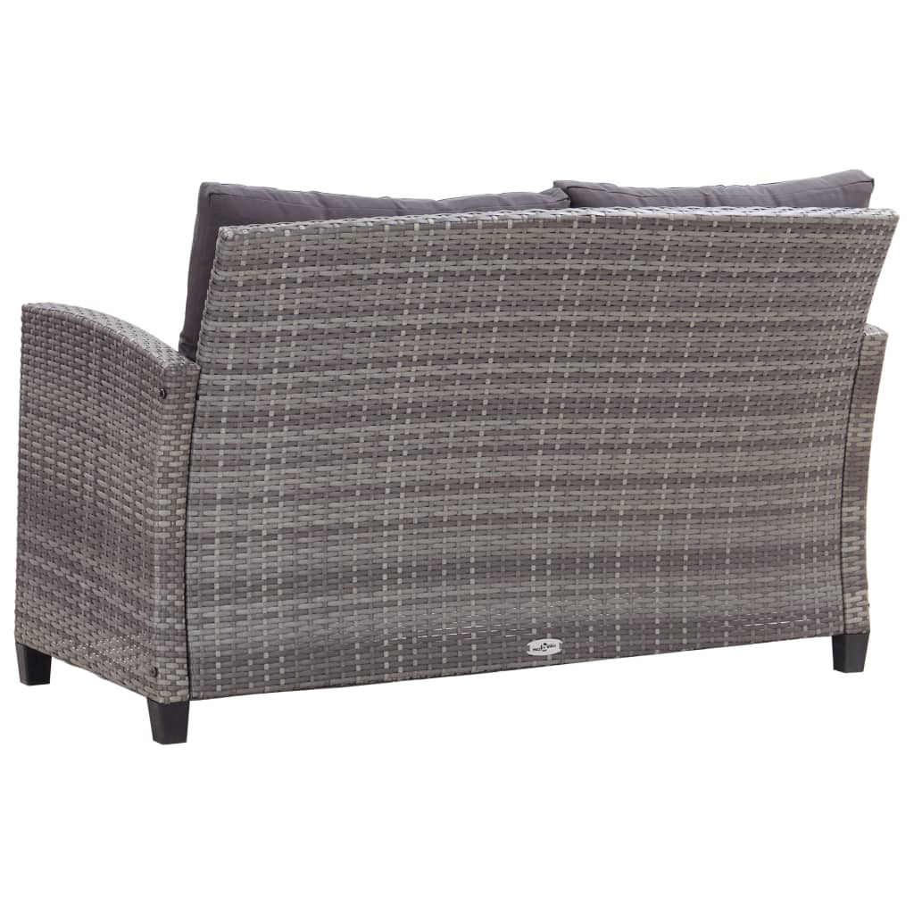 3-delige Tuinset met kussens poly rattan grijs is nu te koop bij PeponiXL, paradijselijk wonen!