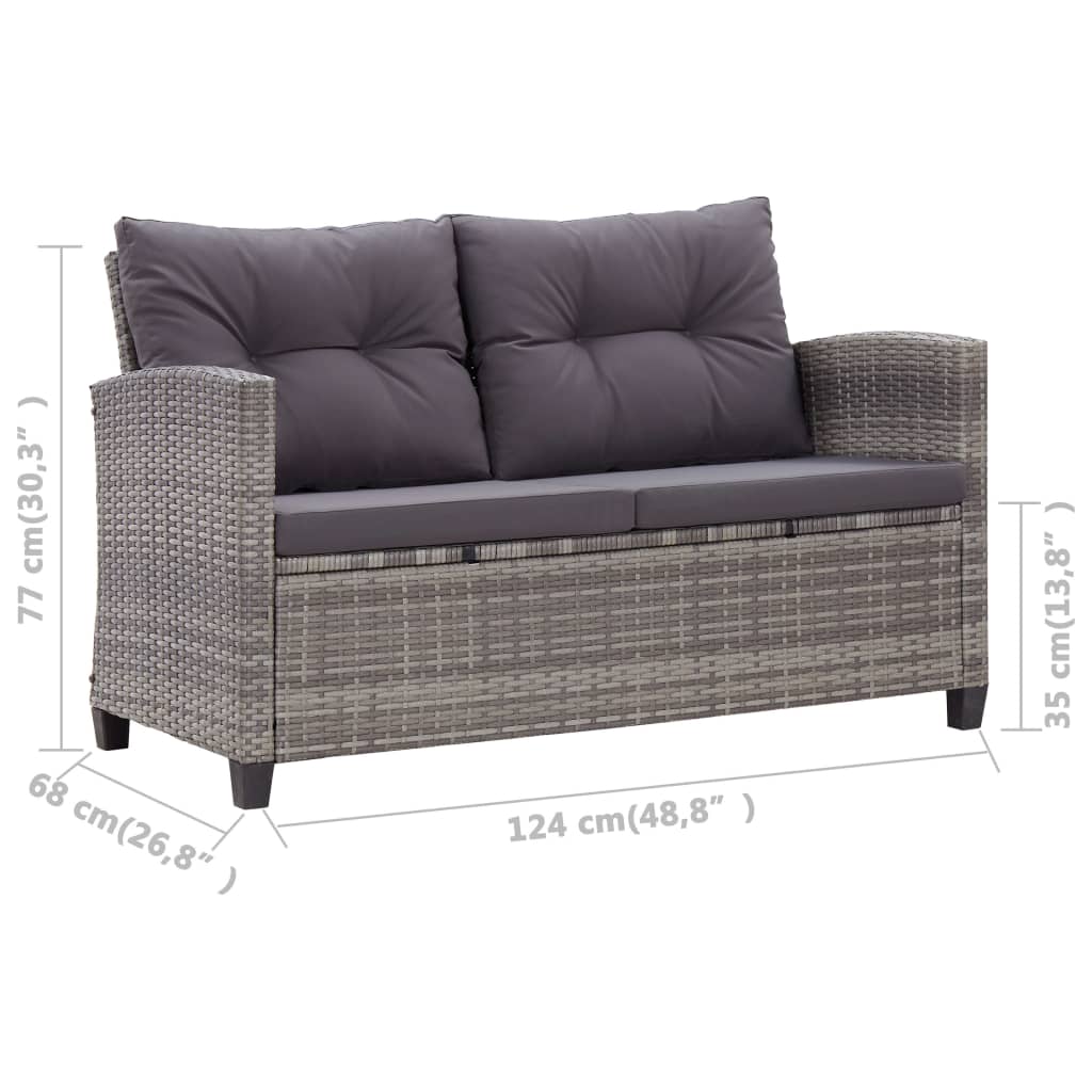 3-delige Tuinset met kussens poly rattan grijs is nu te koop bij PeponiXL, paradijselijk wonen!