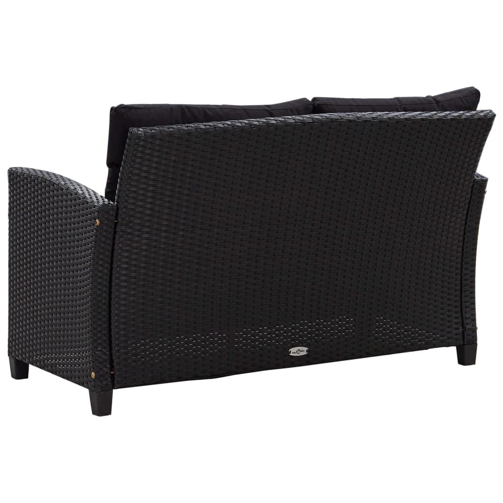 3-delige Tuinset met kussens poly rattan zwart is nu te koop bij PeponiXL, paradijselijk wonen!