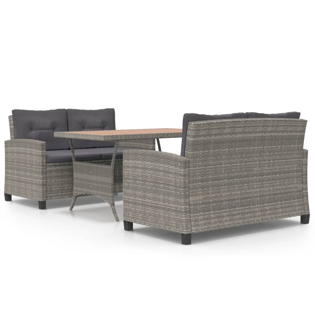 3-delige Tuinset poly rattan en massief acaciahout is nu te koop bij PeponiXL, paradijselijk wonen!