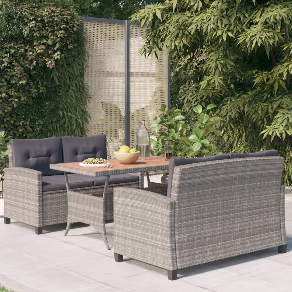 3-delige Tuinset poly rattan en massief acaciahout is nu te koop bij PeponiXL, paradijselijk wonen!