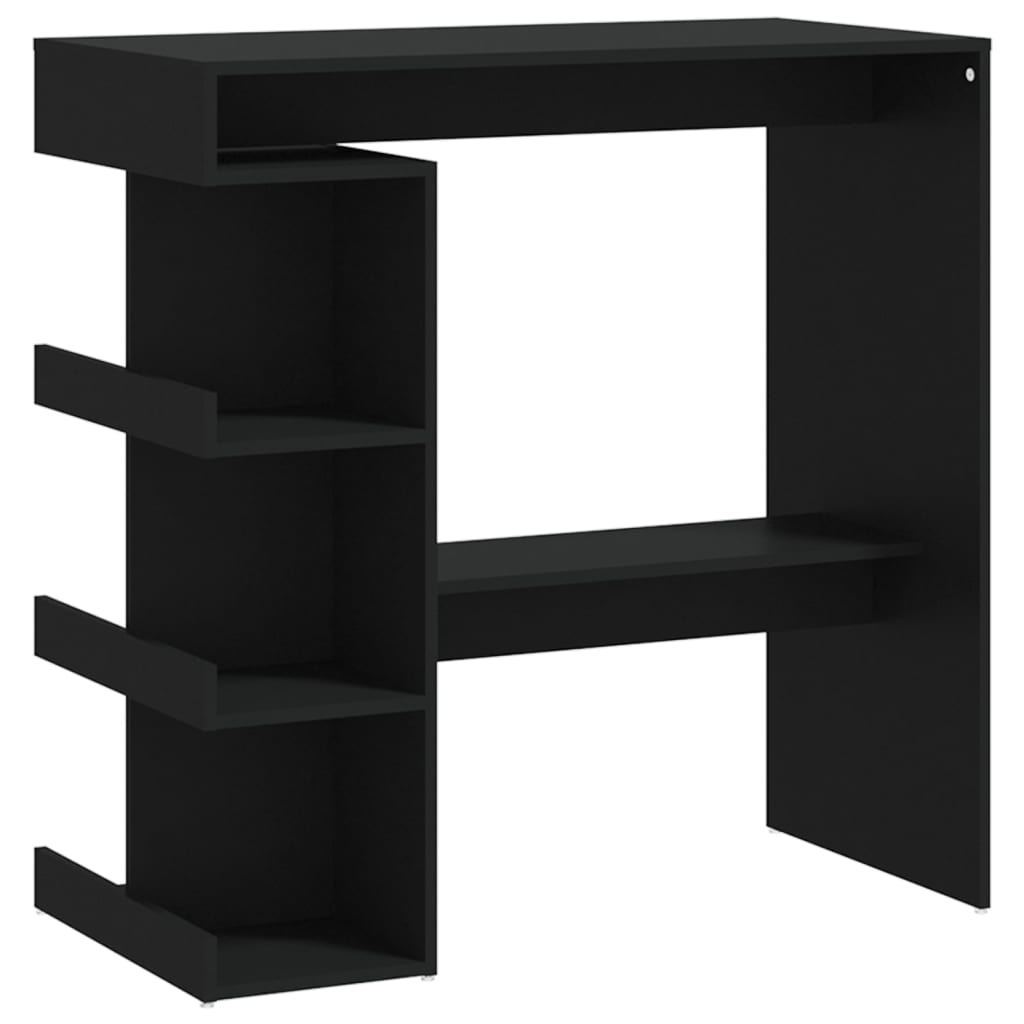 Bartafel met opbergrek 100x50x101,5 cm bewerkt hout zwart is nu te koop bij PeponiXL, paradijselijk wonen!