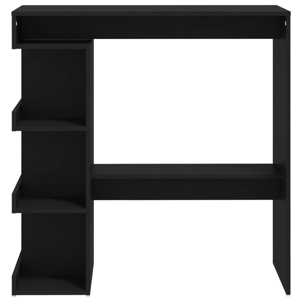 Bartafel met opbergrek 100x50x101,5 cm bewerkt hout zwart is nu te koop bij PeponiXL, paradijselijk wonen!