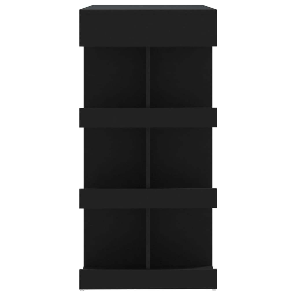Bartafel met opbergrek 100x50x101,5 cm bewerkt hout zwart is nu te koop bij PeponiXL, paradijselijk wonen!