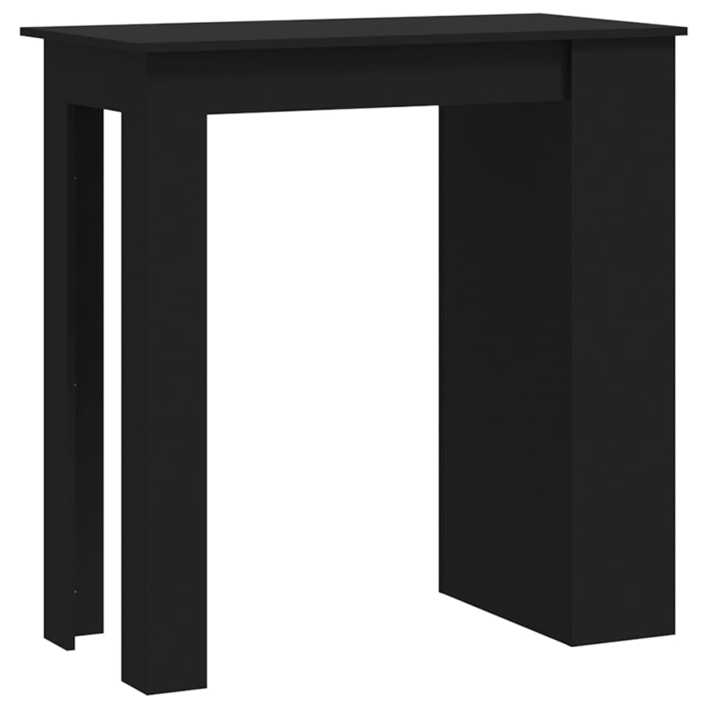 Bartafel met opbergrek 102x50x103,5 cm bewerkt hout zwart is nu te koop bij PeponiXL, paradijselijk wonen!