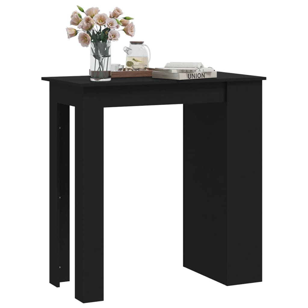 Bartafel met opbergrek 102x50x103,5 cm bewerkt hout zwart is nu te koop bij PeponiXL, paradijselijk wonen!