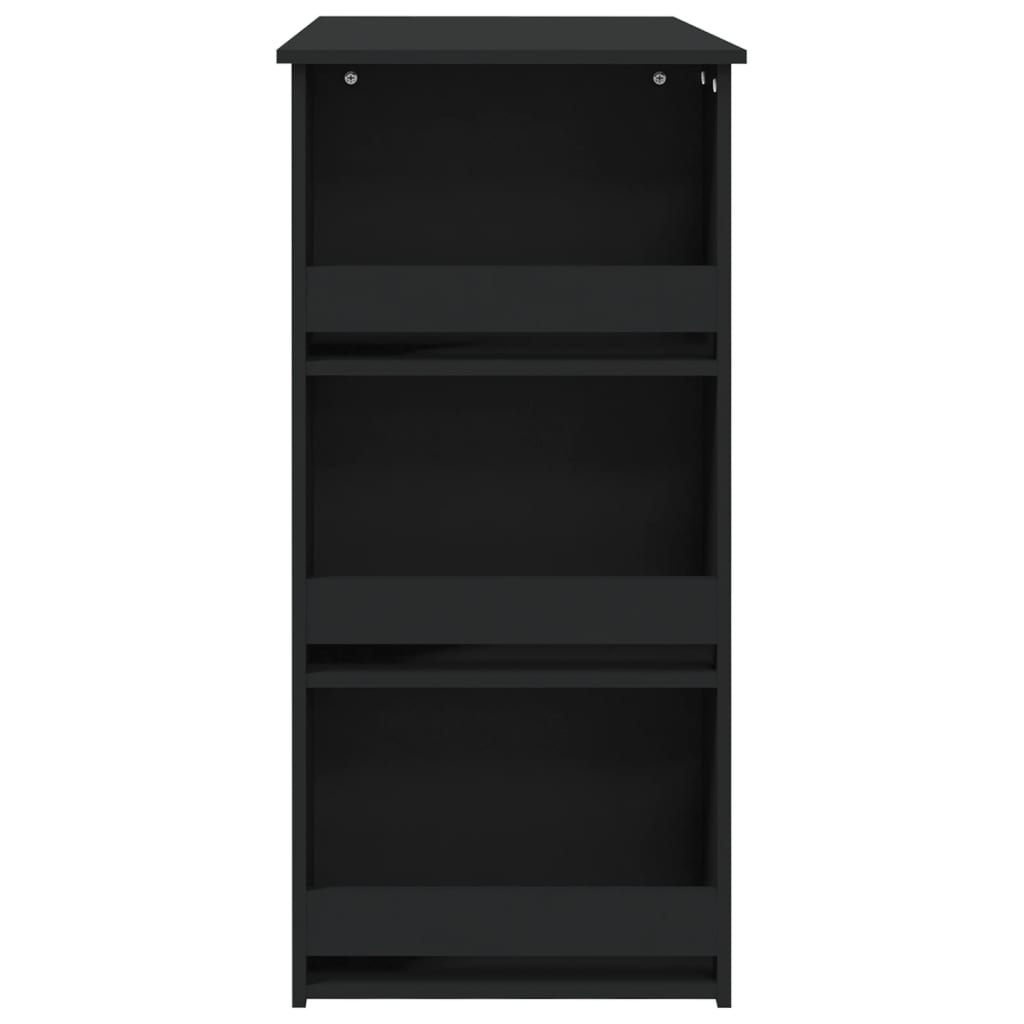 Bartafel met opbergrek 102x50x103,5 cm bewerkt hout zwart is nu te koop bij PeponiXL, paradijselijk wonen!