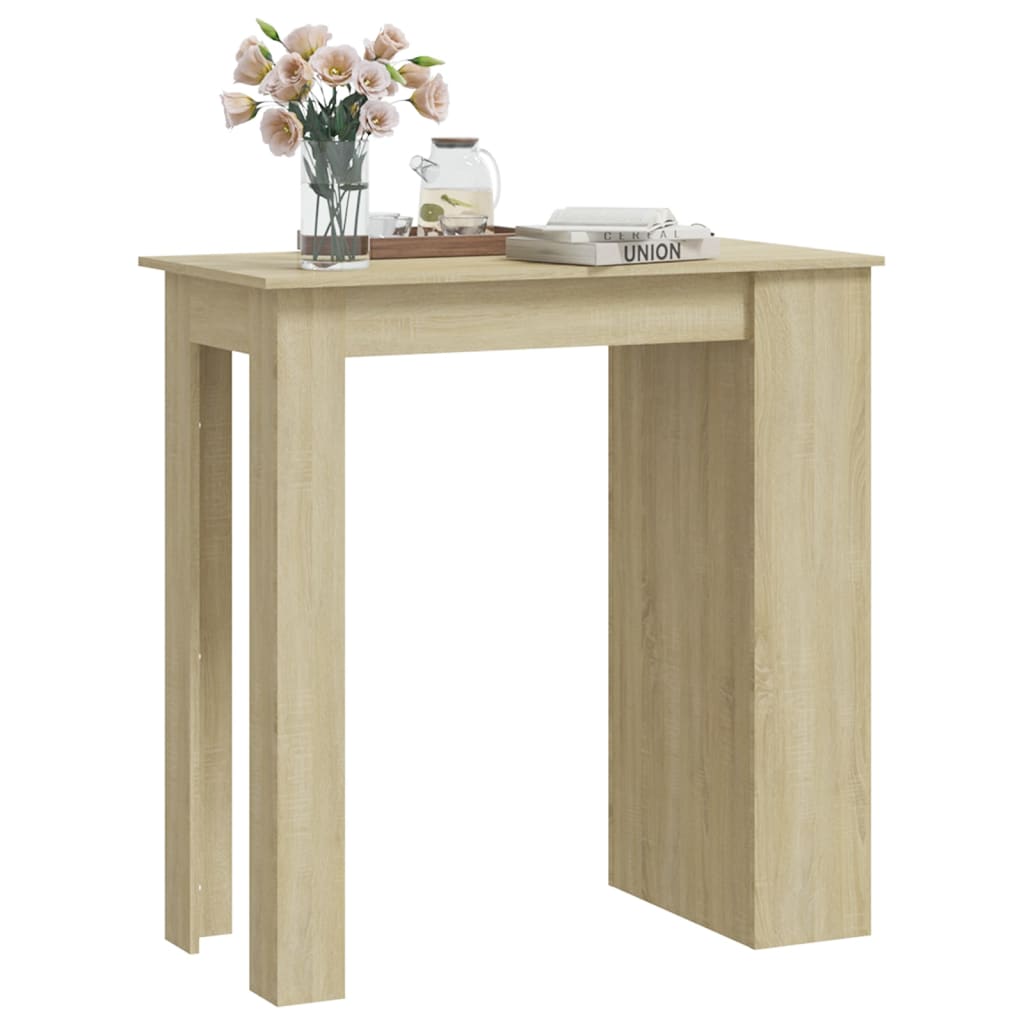 Bartafel met opbergrek 102x50x103,5cm bewerkt hout sonoma eiken is nu te koop bij PeponiXL, paradijselijk wonen!