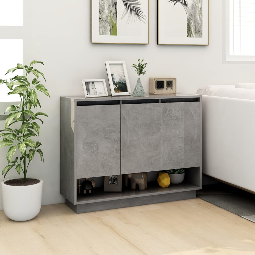 Dressoir 97x31x75 cm bewerkt hout betongrijs is nu te koop bij PeponiXL, paradijselijk wonen!