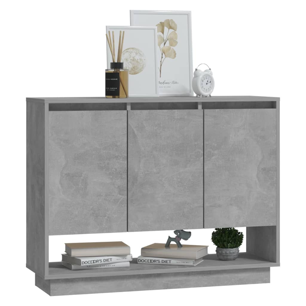 Dressoir 97x31x75 cm bewerkt hout betongrijs is nu te koop bij PeponiXL, paradijselijk wonen!