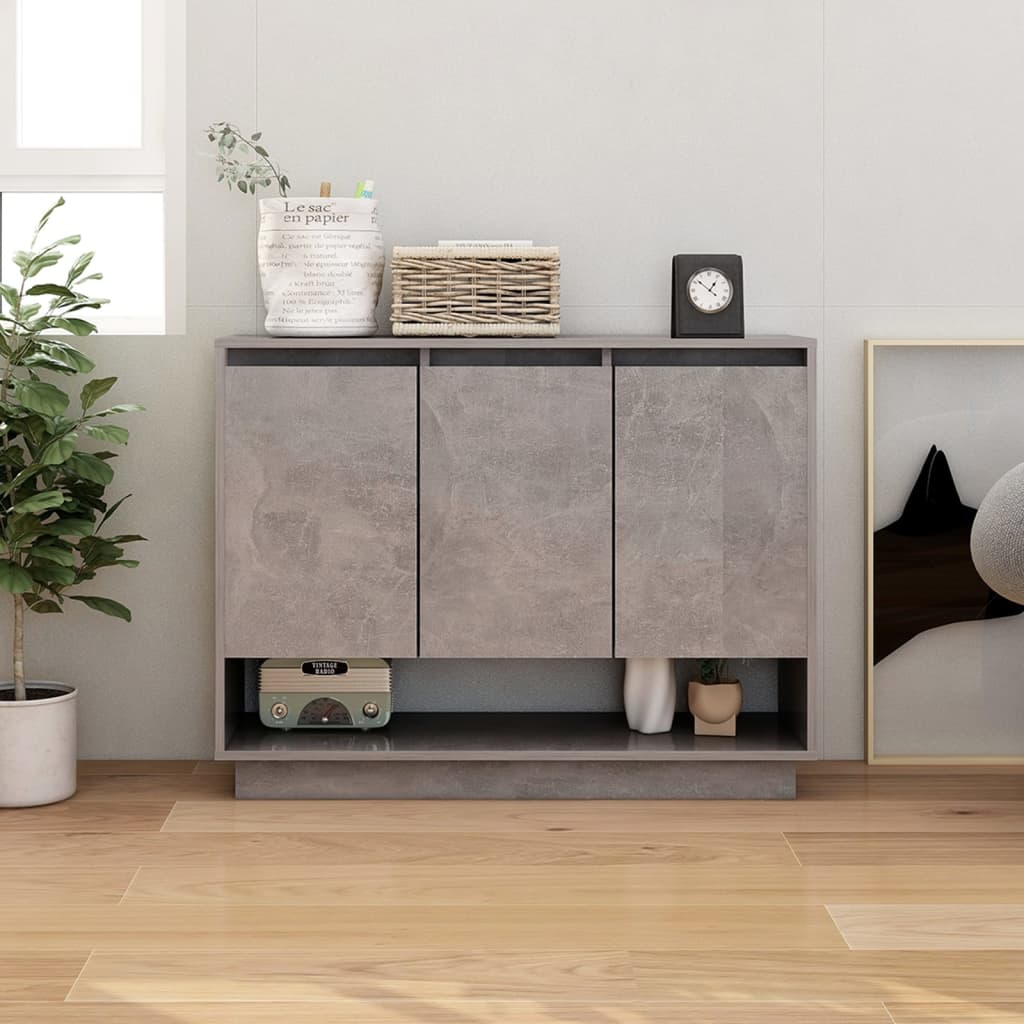 Dressoir 97x31x75 cm bewerkt hout betongrijs is nu te koop bij PeponiXL, paradijselijk wonen!