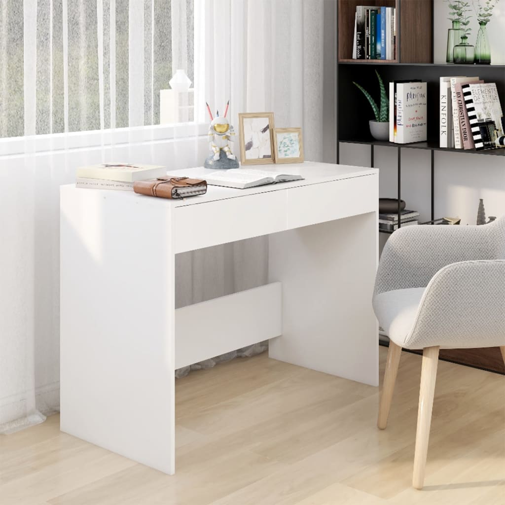 Bureau 101x50x76,5 cm bewerkt hout wit is nu te koop bij PeponiXL, paradijselijk wonen!