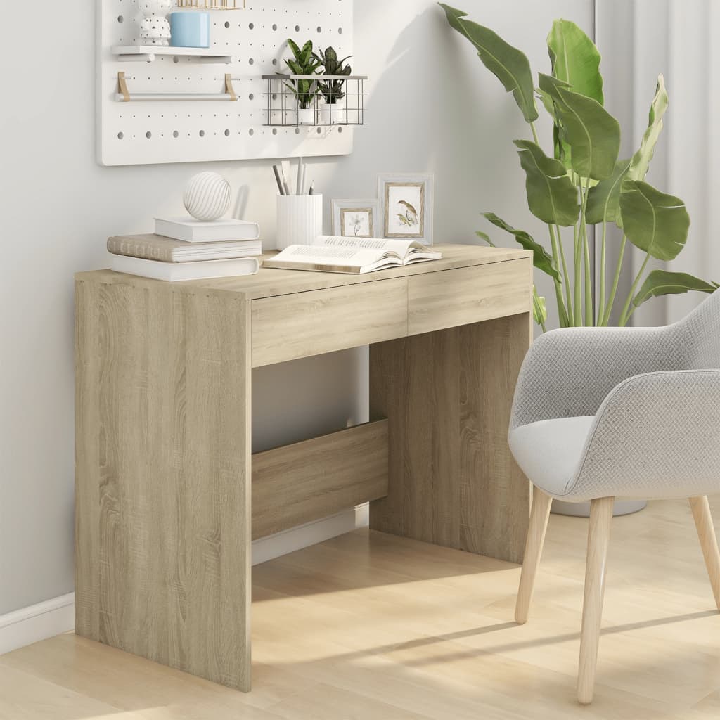 Bureau 101x50x76,5 cm bewerkt hout sonoma eikenkleurig is nu te koop bij PeponiXL, paradijselijk wonen!