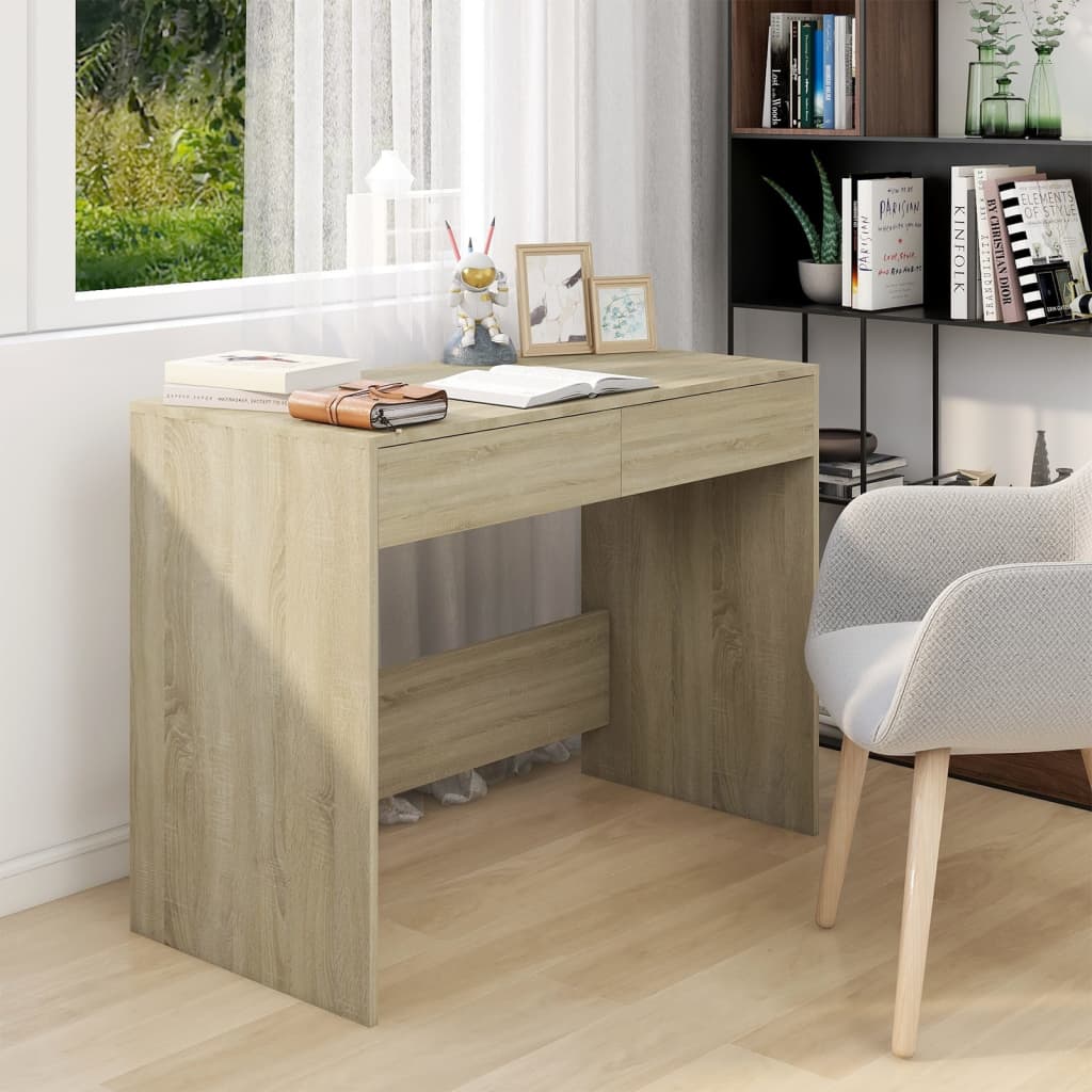 Bureau 101x50x76,5 cm bewerkt hout sonoma eikenkleurig is nu te koop bij PeponiXL, paradijselijk wonen!