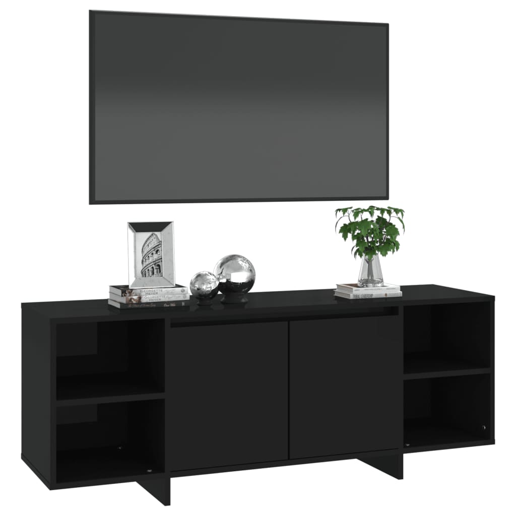 Tv-meubel 130x35x50 cm bewerkt hout zwart is nu te koop bij PeponiXL, paradijselijk wonen!