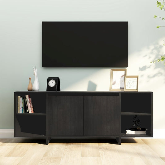 Tv-meubel 130x35x50 cm bewerkt hout zwart is nu te koop bij PeponiXL, paradijselijk wonen!
