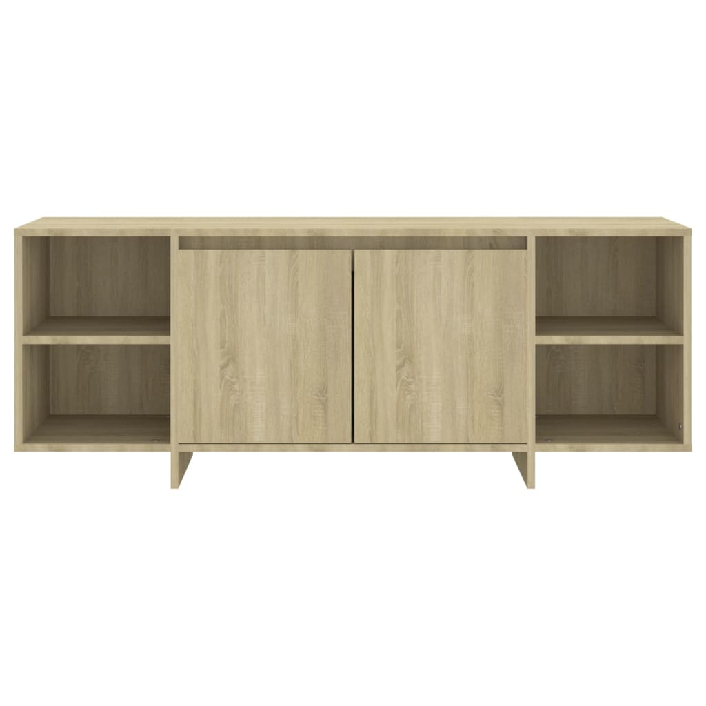 Tv-meubel 130x35x50 cm bewerkt hout sonoma eikenkleurig is nu te koop bij PeponiXL, paradijselijk wonen!