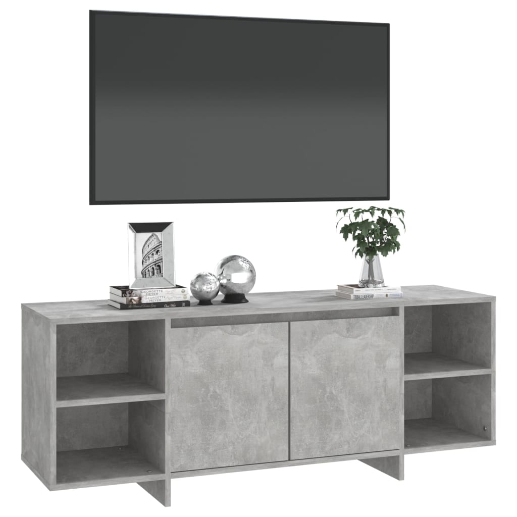 Tv-meubel 130x35x50 cm bewerkt hout betongrijs is nu te koop bij PeponiXL, paradijselijk wonen!