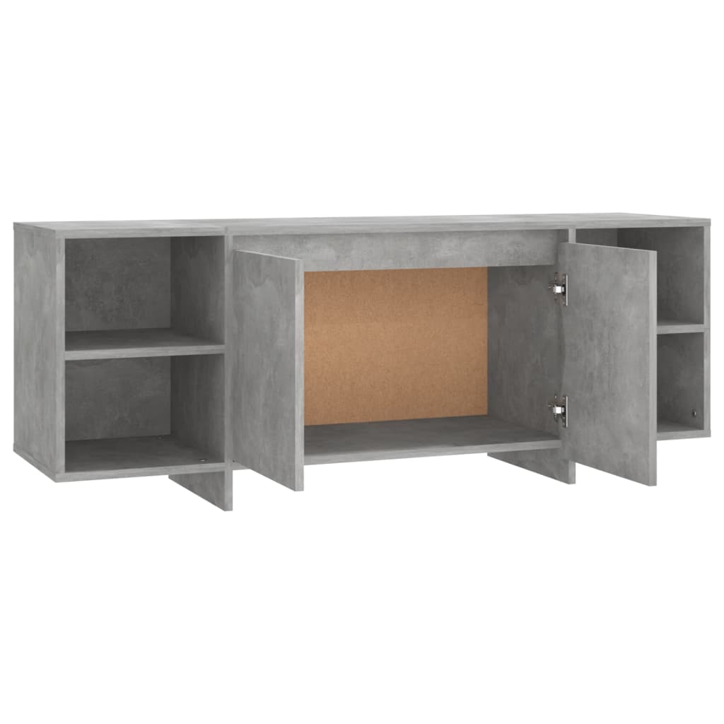 Tv-meubel 130x35x50 cm bewerkt hout betongrijs is nu te koop bij PeponiXL, paradijselijk wonen!