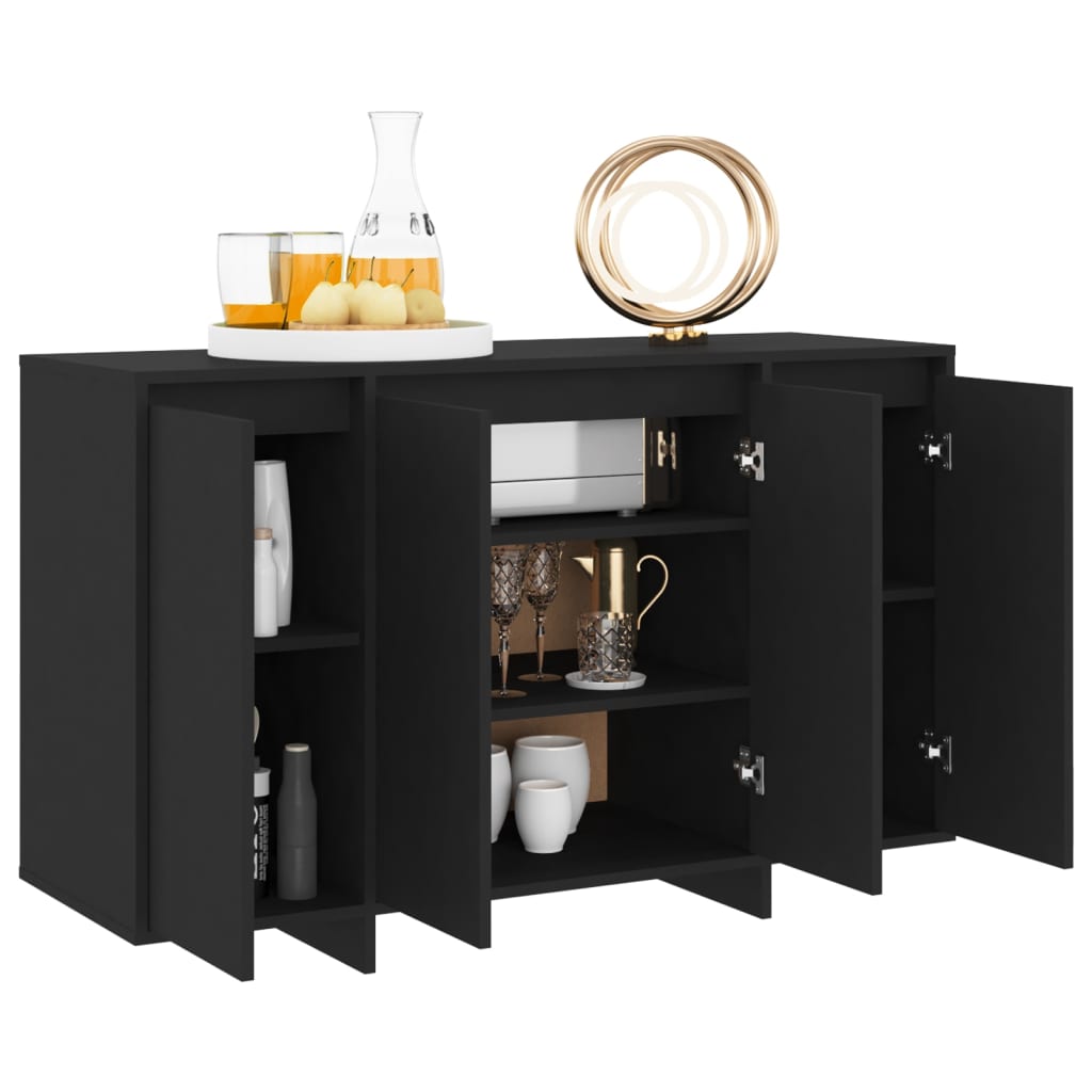 Dressoir 120x41x75 cm bewerkt hout zwart is nu te koop bij PeponiXL, paradijselijk wonen!
