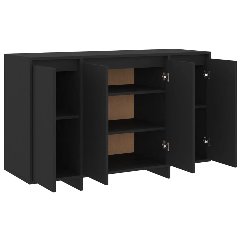 Dressoir 120x41x75 cm bewerkt hout zwart is nu te koop bij PeponiXL, paradijselijk wonen!