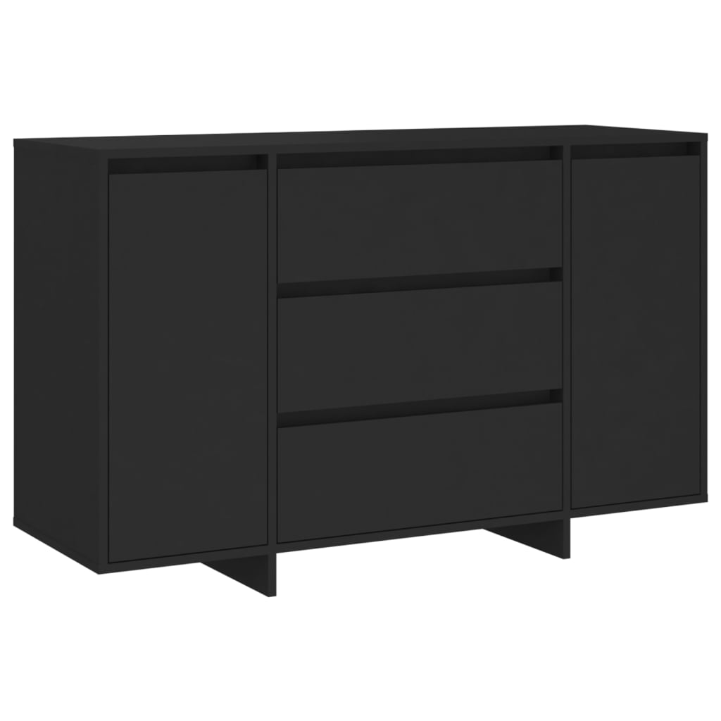 Dressoir met 3 lades 120x41x75 cm bewerkt hout zwart is nu te koop bij PeponiXL, paradijselijk wonen!