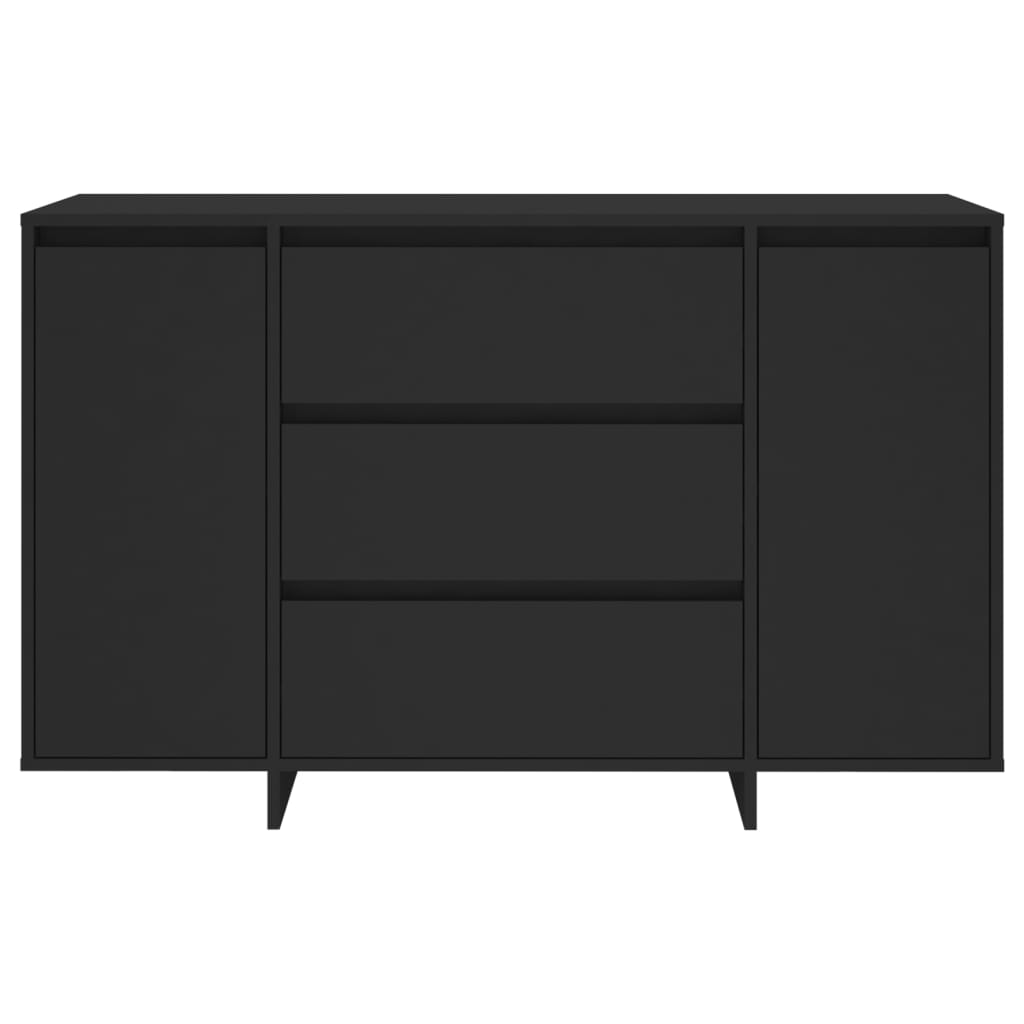 Dressoir met 3 lades 120x41x75 cm bewerkt hout zwart is nu te koop bij PeponiXL, paradijselijk wonen!