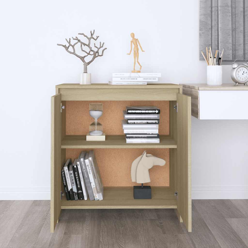 Dressoir 70x41x75 cm bewerkt hout sonoma eikenkleurig is nu te koop bij PeponiXL, paradijselijk wonen!