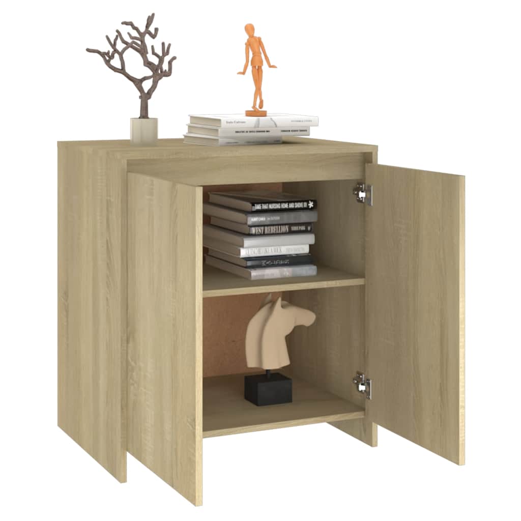 Dressoir 70x41x75 cm bewerkt hout sonoma eikenkleurig is nu te koop bij PeponiXL, paradijselijk wonen!