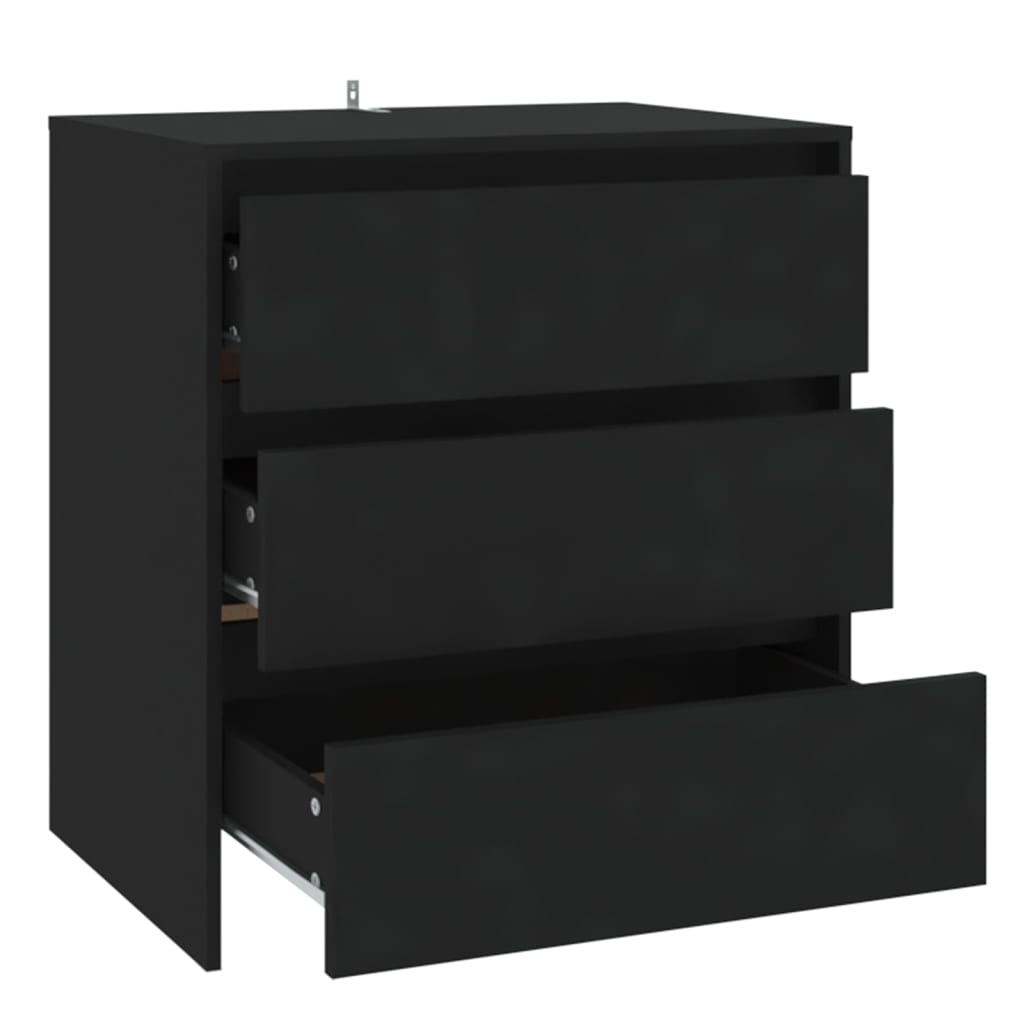 Dressoir 70x41x75 cm bewerkt hout zwart is nu te koop bij PeponiXL, paradijselijk wonen!
