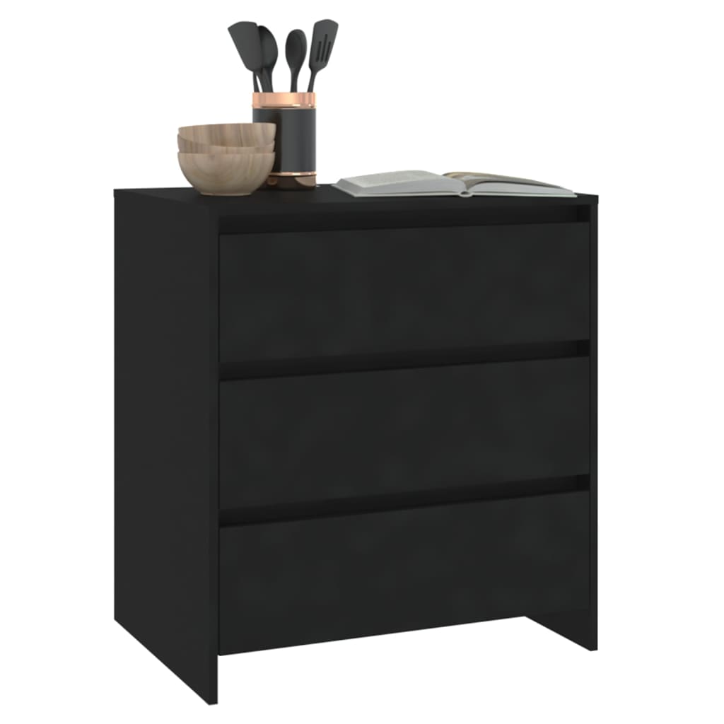 Dressoir 70x41x75 cm bewerkt hout zwart is nu te koop bij PeponiXL, paradijselijk wonen!