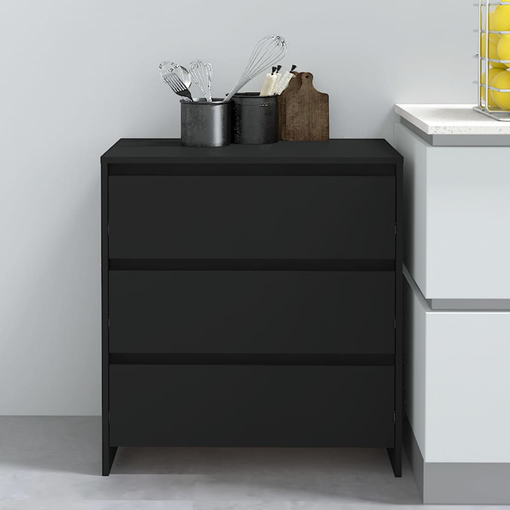 Dressoir 70x41x75 cm bewerkt hout zwart is nu te koop bij PeponiXL, paradijselijk wonen!