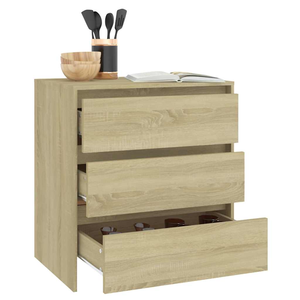 Dressoir 70x41x75 cm bewerkt hout sonoma eikenkleurig is nu te koop bij PeponiXL, paradijselijk wonen!
