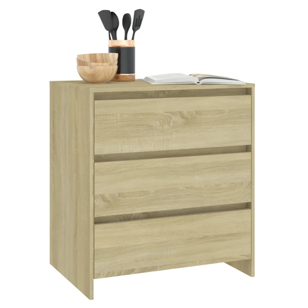 Dressoir 70x41x75 cm bewerkt hout sonoma eikenkleurig is nu te koop bij PeponiXL, paradijselijk wonen!