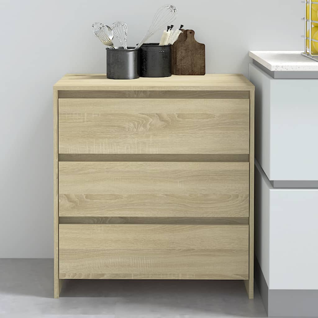 Dressoir 70x41x75 cm bewerkt hout sonoma eikenkleurig is nu te koop bij PeponiXL, paradijselijk wonen!
