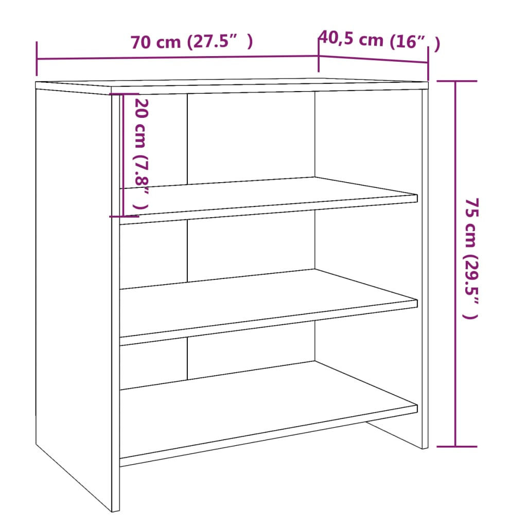 Dressoir 70x40,5x75 cm bewerkt hout betongrijs is nu te koop bij PeponiXL, paradijselijk wonen!